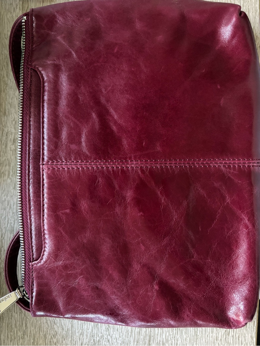 Hobo the Original Leather Crossbody Bag in Deep Burgundy - Picture 3 of 7
